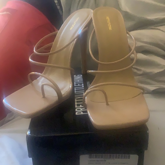 Sand colored wide toe strappy mule sandal - Picture 2 of 6